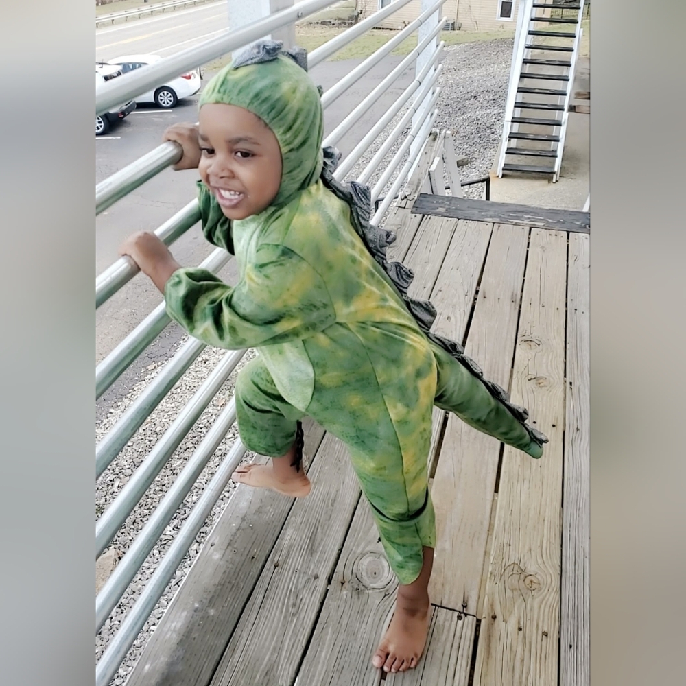 T-Rex LED Light Up Dinosaur Printed Jumpsuit Child Costume Medium EUC - Picture 7 of 12